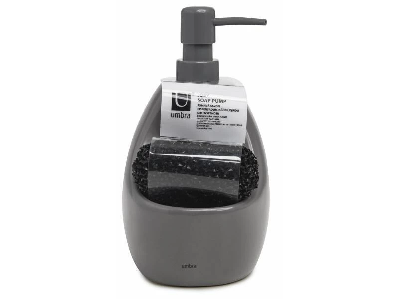 Umbra Seifenspender Joey mit Behälter für Schwamm, Grau 3 Umbra Seifenspender Joey mit Behälter für Schwamm, Grau – Bild 3