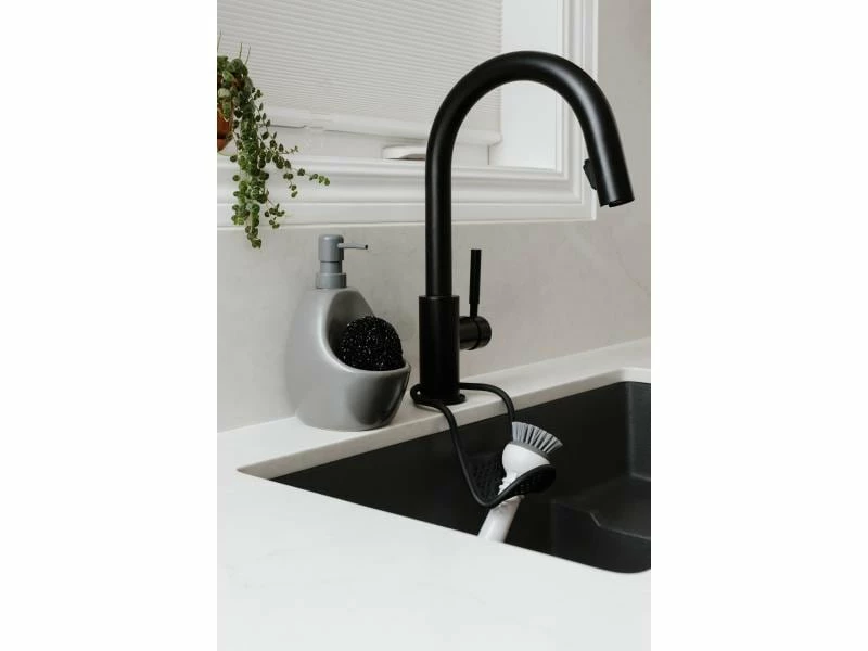 Umbra Seifenspender Joey mit Behälter für Schwamm, Grau 8 Umbra Seifenspender Joey mit Behälter für Schwamm, Grau – Bild 8