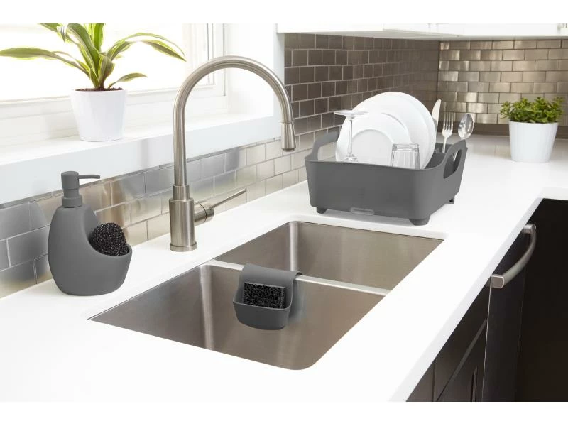 Umbra Seifenspender Joey mit Behälter für Schwamm, Grau 9 Umbra Seifenspender Joey mit Behälter für Schwamm, Grau – Bild 9