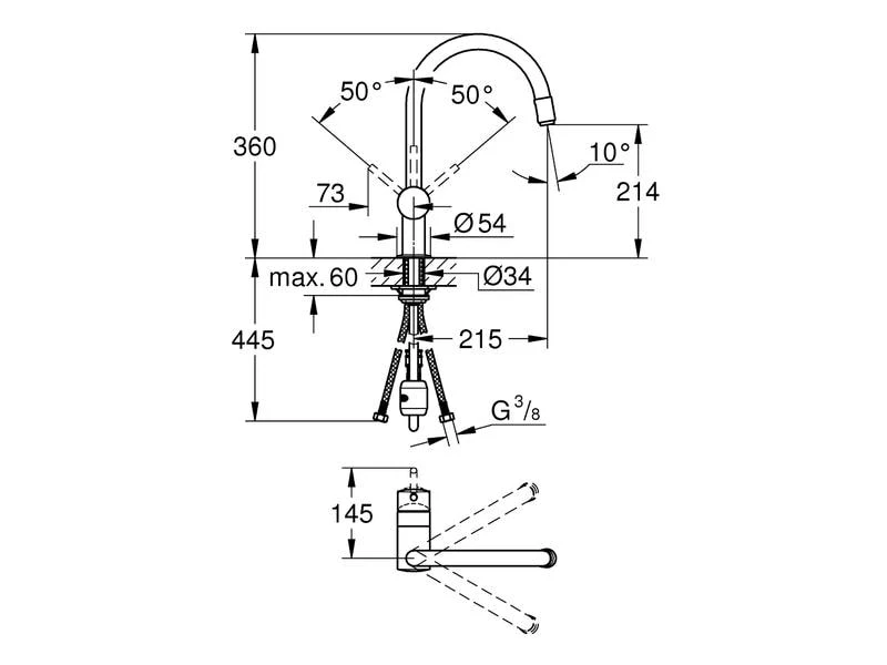 GROHE Küchenarmatur Minta 1/2" Chrom 2 GROHE Küchenarmatur Minta 1/2" Chrom – Bild 2