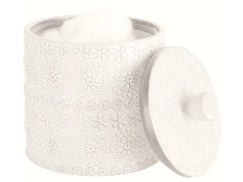 Spirella Aufbewahrungsdose Relief Weiss, Porzellan 1 Spirella Aufbewahrungsdose Relief Weiss, Porzellan