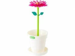 Vigar Zahnputzbecher Flower Power Grün,Rosa,Weiss