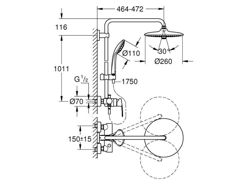 GROHE Duschsystem Euphoria 260, mit Einhandmischer 2 GROHE Duschsystem Euphoria 260, mit Einhandmischer – Bild 2