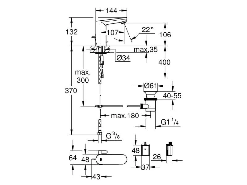GROHE Elektronische Armatur Eurosmart mit Temperatur Regler 2 GROHE Elektronische Armatur Eurosmart mit Temperatur Regler – Bild 2