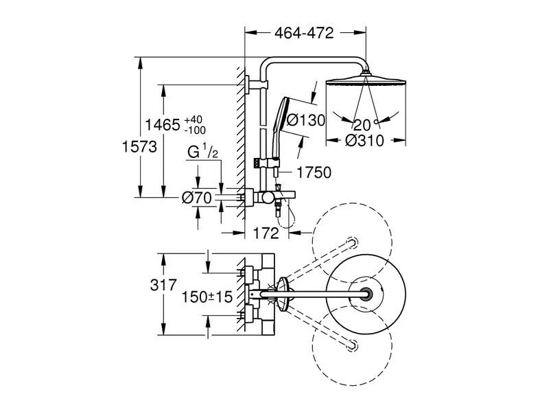 GROHE Duschsystem Rainshower SmartActive 310 EcoJoy 4 GROHE Duschsystem Rainshower SmartActive 310 EcoJoy – Bild 4