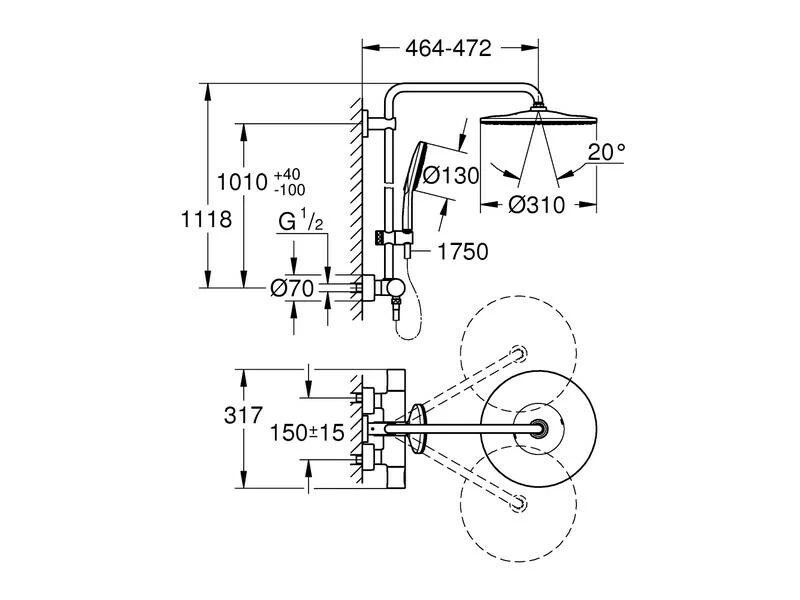 GROHE Duschsystem Rainshower Smartactive 310 3 GROHE Duschsystem Rainshower Smartactive 310 – Bild 3