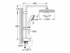 GROHE Duschsystem Vitalio Start System 250 Cube Thermostat -Angebote Bad & Sanitär Store 193753416 xxl 1