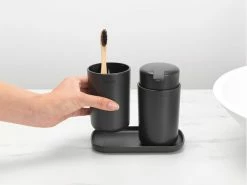 Brabantia Seifenspender-Set mit Zahnputzbecher und Schale Schwarz -Angebote Bad & Sanitär Store 194655389 xxl