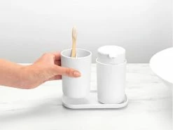 Brabantia Seifenspender-Set mit Zahnputzbecher und Schale Weiss 13 Brabantia Seifenspender-Set mit Zahnputzbecher und Schale Weiss -Angebote Bad & Sanitär Store 194655692 xxl