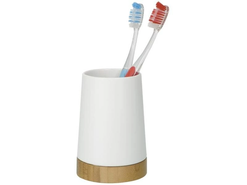 Wenko Zahnputzbecher Bamboo Weiss 2 Wenko Zahnputzbecher Bamboo Weiss – Bild 2