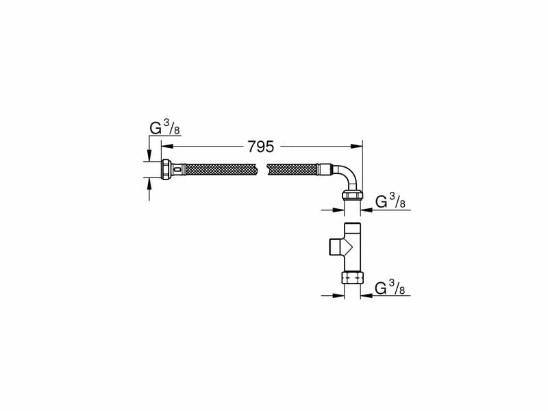 GROHE Anschlussgarnitur Schlauch & T-Stück 3 GROHE Anschlussgarnitur Schlauch & T-Stück – Bild 3