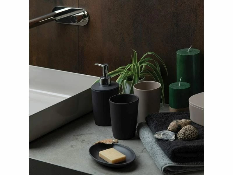 Spirella Zahnputzbecher Takeo Anthrazit 2 Spirella Zahnputzbecher Takeo Anthrazit – Bild 2