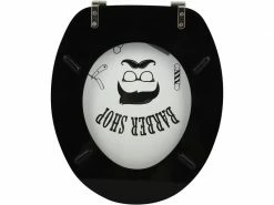MSV Toilettensitz Barber Shop Schwarz/Beige -Angebote Bad & Sanitär Store 211312586 xxl