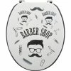 MSV Toilettensitz Barber Shop Schwarz/Beige