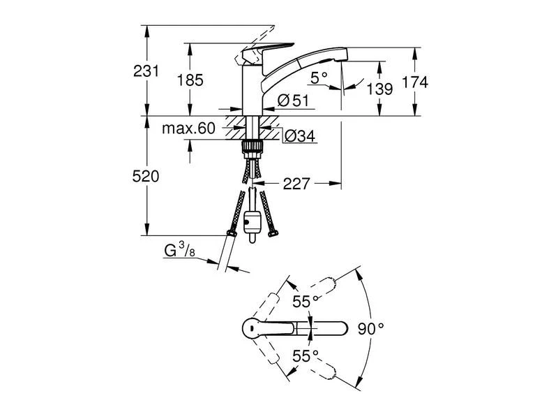 GROHE Küchenarmatur Start 1/2″, Chrom, herausziehbar 4 GROHE Küchenarmatur Start 1/2″, Chrom, herausziehbar – Bild 4