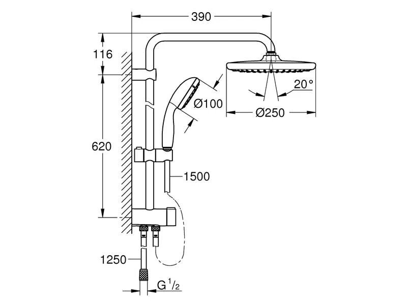 GROHE Duschsystem Vitalio Start 250 4 GROHE Duschsystem Vitalio Start 250 – Bild 4