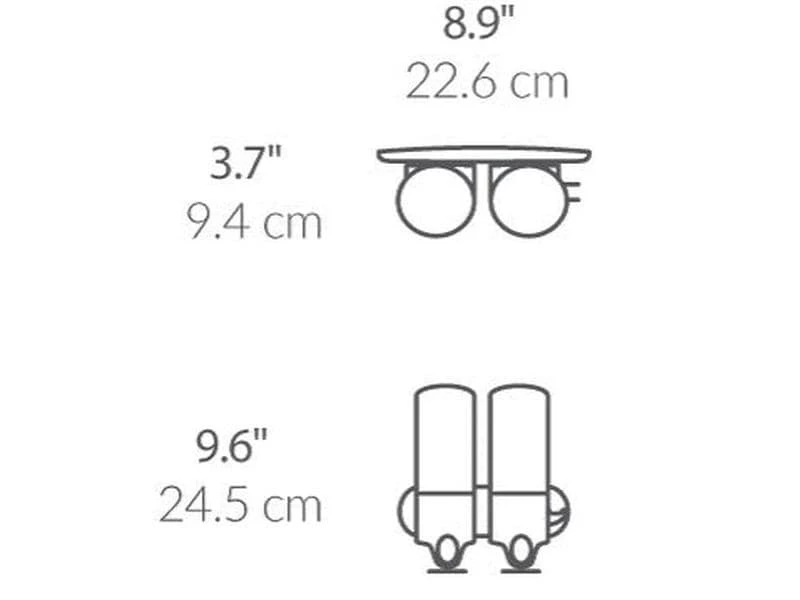 Simplehuman Doppelspender 444 ml, Silber/Transparent 2 Simplehuman Doppelspender 444 ml, Silber/Transparent – Bild 2