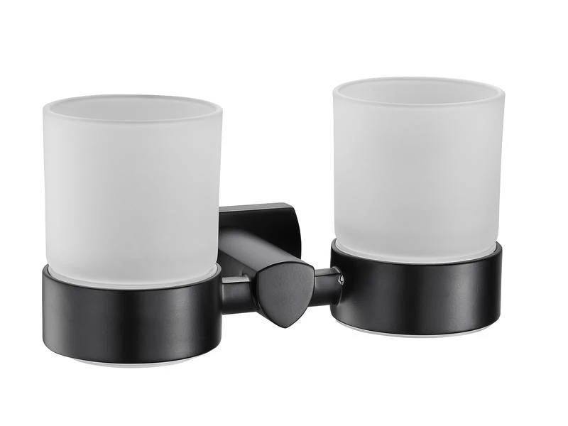 BIASCA Glashalter schwarz matt, doppel 1 BIASCA Glashalter schwarz matt, doppel