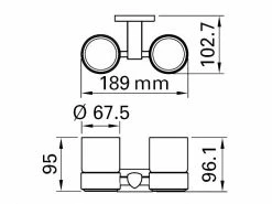 BIASCA Glashalter 9.6 x 18.9 x 10.3 cm Chrom, doppel -Angebote Bad & Sanitär Store 222879247 xxl 2