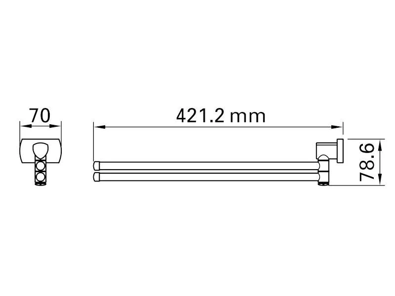 BIASCA Handtuchhalter 2-armig 42 cm, schwarz matt 2 BIASCA Handtuchhalter 2-armig 42 cm, schwarz matt – Bild 2