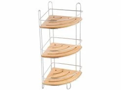 MSV Badezimmerregal Braun/Silber