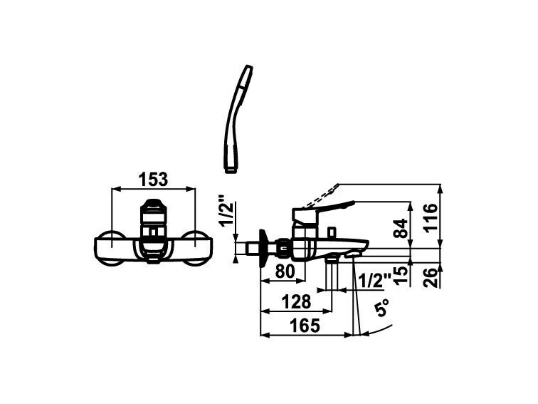KWC Badewannenarmatur ACTIVO mit Hebelmischer 2 KWC Badewannenarmatur ACTIVO mit Hebelmischer – Bild 2
