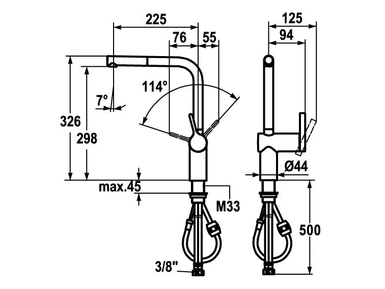 KWC Küchenarmatur LIVELLO mit Hebelmischer & Auszugauslauf 2 KWC Küchenarmatur LIVELLO mit Hebelmischer & Auszugauslauf – Bild 2