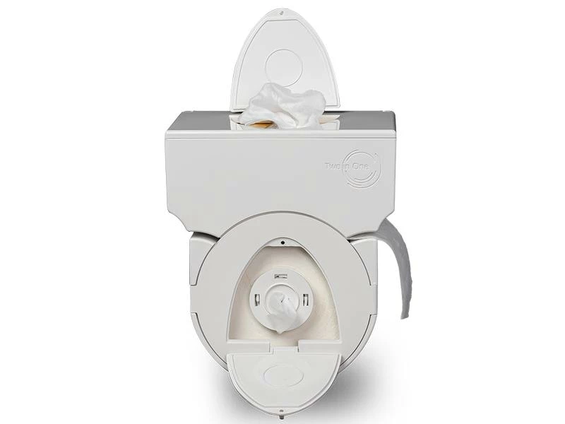 Two in One Toilettenpapierhalter Sanitary Silber 3 Two in One Toilettenpapierhalter Sanitary Silber – Bild 3