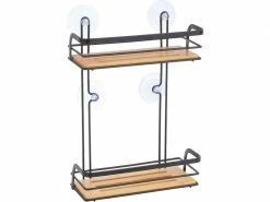 MSV Duschmittelhalter Hiko rechteckig Braun/Schwarz matt