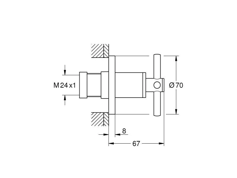 GROHE Ventiloberteil Atrio M24x1 Supersteel Kreuzgriff 2 GROHE Ventiloberteil Atrio M24x1 Supersteel Kreuzgriff – Bild 2