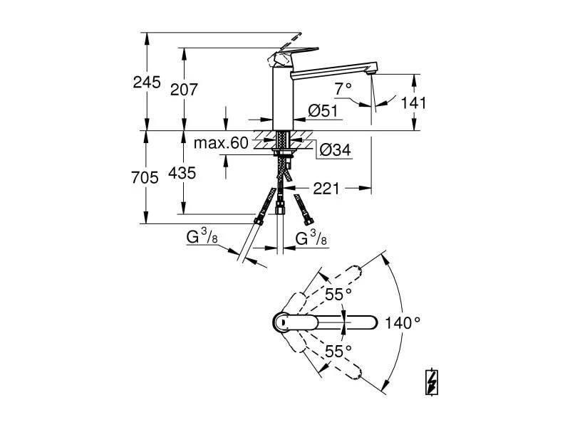GROHE Küchenarmatur Eurosmart Cosmopolitan 1/2" 2 GROHE Küchenarmatur Eurosmart Cosmopolitan 1/2" – Bild 2