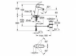 GROHE Lavaboarmatur Eurosmart M-Size 1/2", Chrom, mit Zugstange -Angebote Bad & Sanitär Store 53379171 xxl