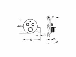 GROHE Duscharmatur Grohtherm SmartControl 43 mm, mit Brausehalter -Angebote Bad & Sanitär Store 53380114 xxl 2