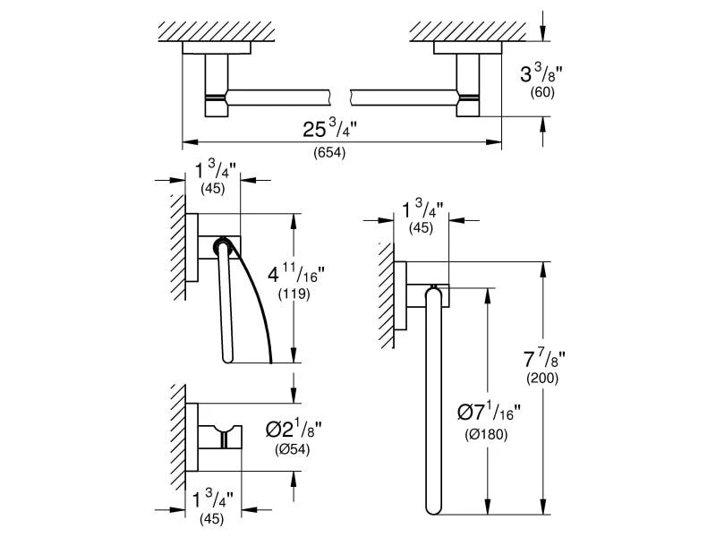 GROHE Badezimmer-Set Essentials Chrom, 4 in 1 2 GROHE Badezimmer-Set Essentials Chrom, 4 in 1 – Bild 2