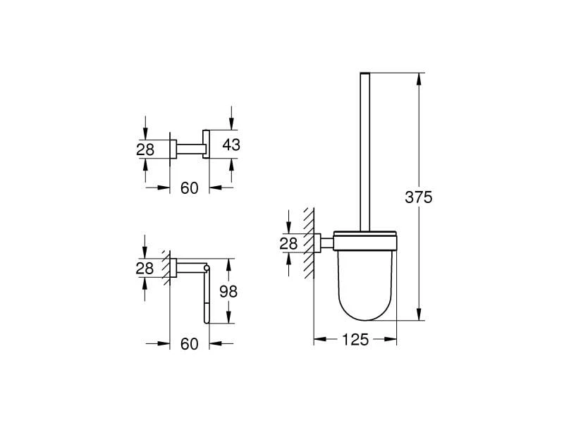 GROHE Badezimmer-Set Essentials Cube Chrom, 4 in 1 2 GROHE Badezimmer-Set Essentials Cube Chrom, 4 in 1 – Bild 2