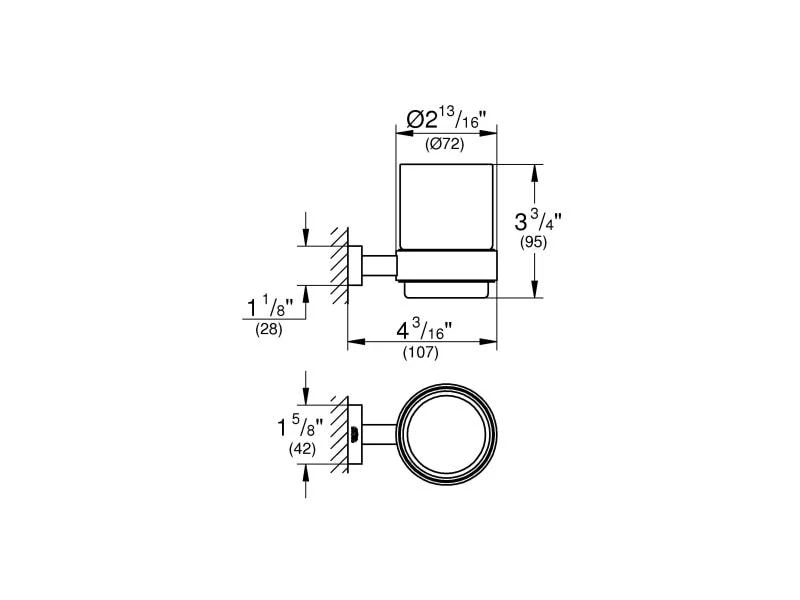 GROHE Glashalter Chrom, inkl. Glas 2 GROHE Glashalter Chrom, inkl. Glas – Bild 2