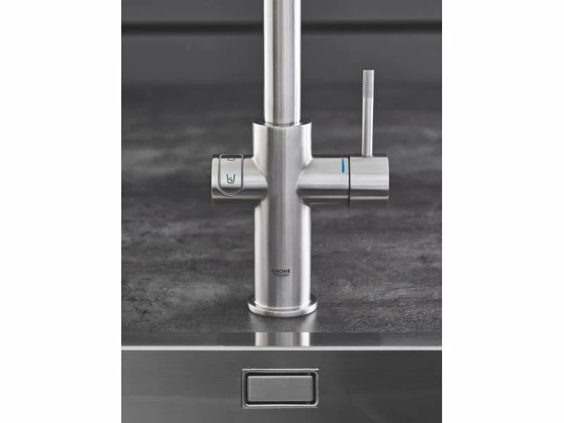 GROHE Küchenarmatur Blue Home L-Auslauf, Starter Kit, Supersteel 2 GROHE Küchenarmatur Blue Home L-Auslauf, Starter Kit, Supersteel – Bild 2