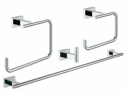 GROHE Badezimmer-Set Essentials Cube Chrom, 4 in 1