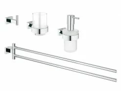 GROHE Badezimmer-Set Essentials Cube Chrom, 4 in 1