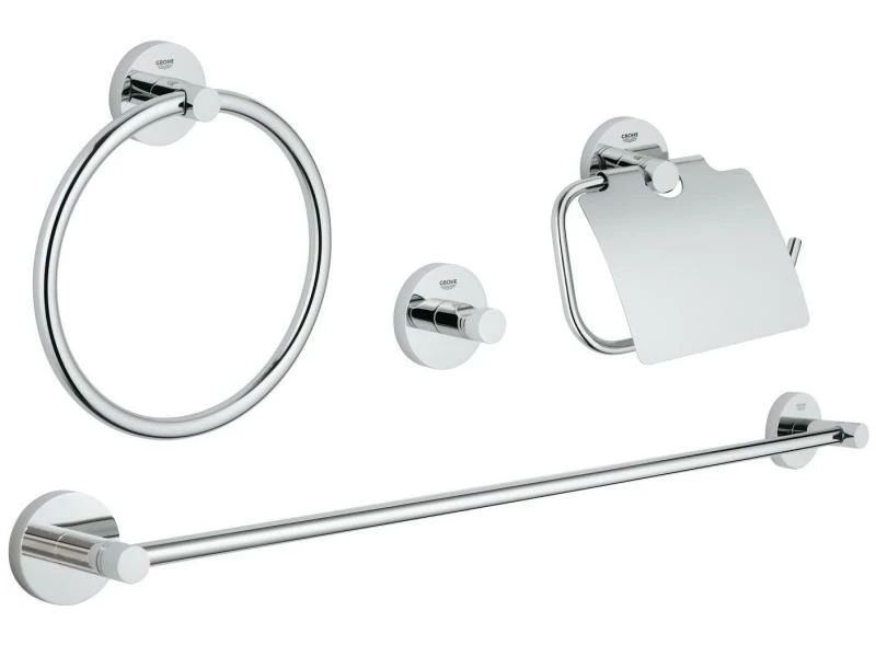 GROHE Badezimmer-Set Essentials Chrom, 4 in 1 1 GROHE Badezimmer-Set Essentials Chrom, 4 in 1