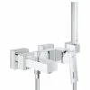 GROHE Badewannenarmatur Eurocube 1/2", Chrom, mit Handbrause