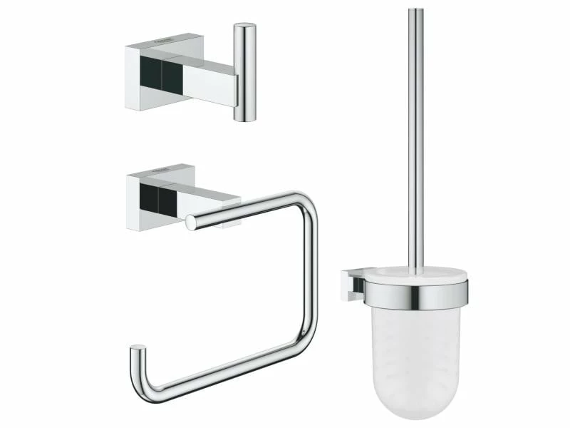 GROHE Badezimmer-Set Essentials Cube Chrom, 4 in 1 1 GROHE Badezimmer-Set Essentials Cube Chrom, 4 in 1