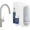 GROHE Küchenarmatur Blue Home C-Auslauf, Starter Kit, Supersteel