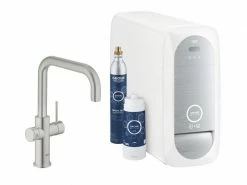 GROHE Küchenarmatur Blue Home U-Auslauf, Starter Kit, Supersteel