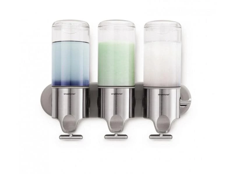 Simplehuman Dreifachspender 444 ml, Silber/Transparent 1 Simplehuman Dreifachspender 444 ml, Silber/Transparent